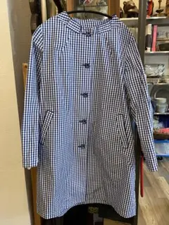 MN0645★PICONE 青白ギンガムチェック ジャケット レインコート