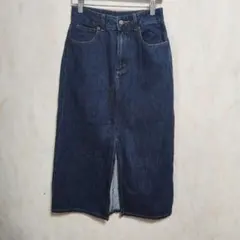 GU デニムタイトスカート ロング丈 インディゴブルー Mサイズ