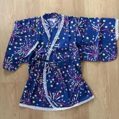 花火柄 セパレート浴衣 甚平 110