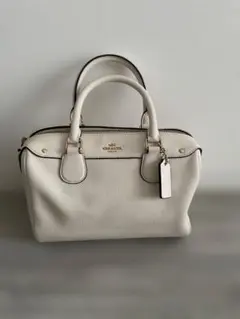 コーチ　ホワイトレザー ハンドバッグ 中型