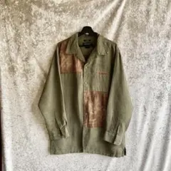 unknown / シャツジャケット フェイクスエード ベロア デザイン古着
