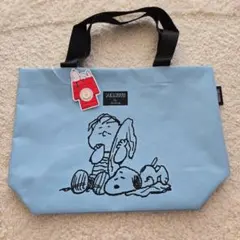 新品　PEANUTS スヌーピー トートバッグ 水色　ランチバック