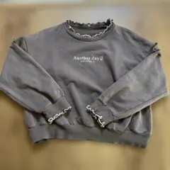 女の子 女児 キッズ 裏起毛 フリル ブラウン 140 トレーナー