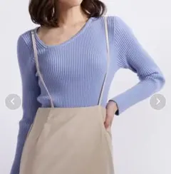 SAISON DE PAPILLON アシンメトリーネックニットプルオーバー