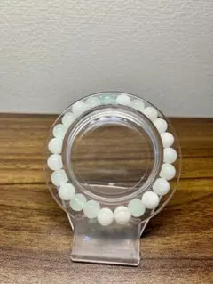 ブレスレット　ハンドメイド　ガラスビーズ　ヒスイ風 16