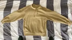 GU メンズ スウェット モックネック ベージュ Mサイズ