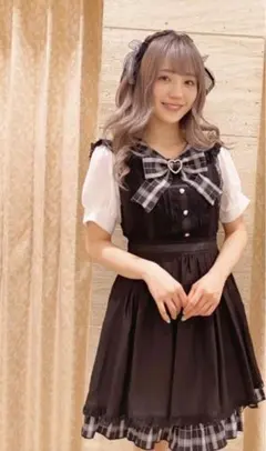 LIZLISAエプロン風ワンピース長袖