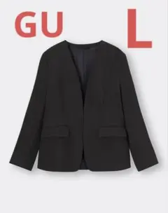 ノーカラージャケット ブラック