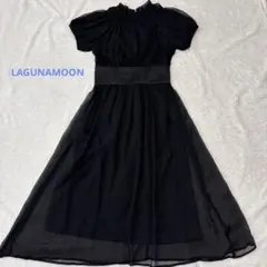 LAGUNAMOON LADY ラグムーン ブラック シフォン ドレス Mのサムネイル