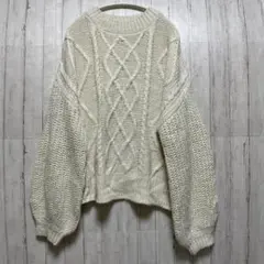 F【earth music＆ecology】アース　ケーブルニット　アイボリー