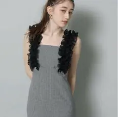 Rirandture ショルダーフリルIラインワンピース