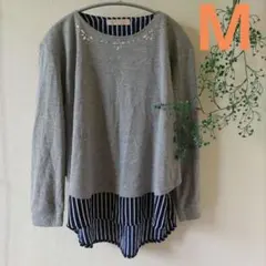 長袖カットソーMサイズ重ね着風のサムネイル