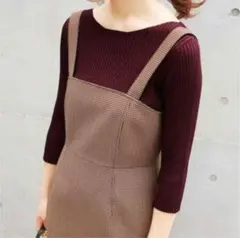 美品【IENA】定番リブボートネック レーヨンニット プルオーバー　イエナ