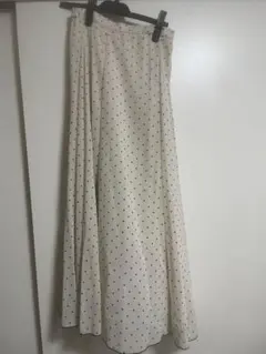 GRL フレアスカート Lサイズ ホワイトドット