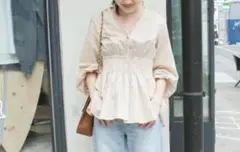SLOBE IENA コットンローン ウエストシャーリングブラウスのサムネイル