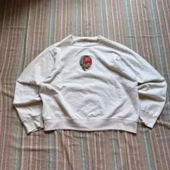 00s ドクロ 刺繍 スウェット 短丈 CITY archive ノームコア