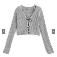 【GRL】レースアップトップス×キャミニットアンサンブル[mb1577]