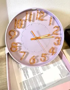 光る時計パープル★フライングタイガー　壁掛け時計