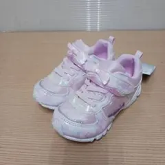 未使用 17cm ムーンスターLUVRUSH ピンク スニーカー白底