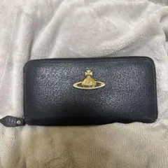 ヴィヴィアンウエストウッド 長財布 ゴールドオーブ レザー ブラック