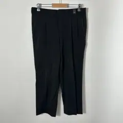90sVintage2タックウールスラックス ワイドパンツブラックW34L古着
