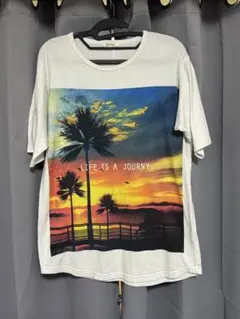 Relation フォトプリント カットソー ヤシの木 Mサイズ