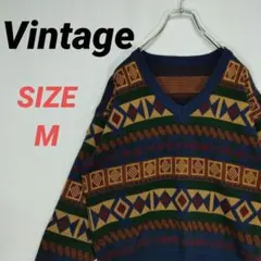 Vintage　ニットセーター　メンズ　Vネック　ヴィンテージ