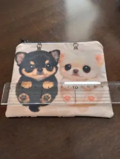 ゆうち様専用 チワワ フラットポーチ ハンドメイド ミニトートバッグ