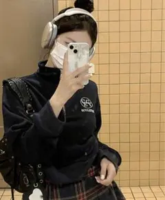 ハーフジップアップ スウェット 韓国