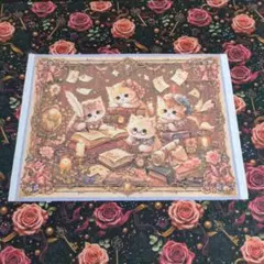未使用 可愛い猫ちゃんパネル生地＆薔薇金ハート柄生地 - メルカリ