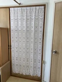 ハート模様のホワイトのれん