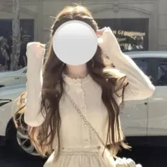 リブ編みクロップドカーディガン　S