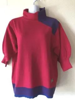 新品☆スーパーレディ☆山本寛斎☆七分袖☆タートルネック☆ニット☆赤、紫、青のサムネイル