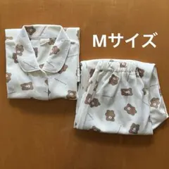 パジャマ レディース 長袖 くまプリント Mサイズ
