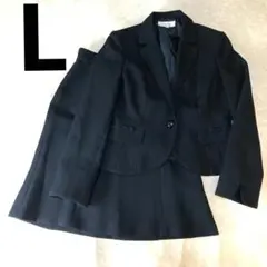 美品　11号　ラミン 黒　スカートスーツ　ツイード　フォーマル