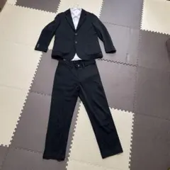 140cm ジャージージャケット/フォーマル セットアップ ワイシャツ付き黒