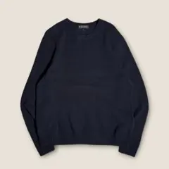 【シンプル】ブルックスブラザーズ 無地 ウールニット M ネイビー