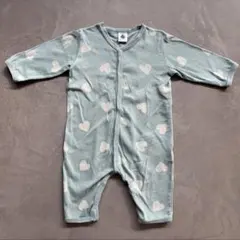 プチバトー ハートロンパース カバーオール 6m 60cm 67cm 70cm