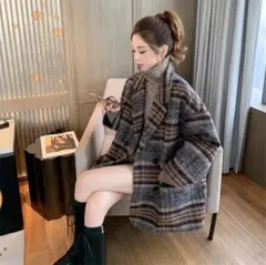 コート ミニマルシック 洗練 モノトーン　ブラウン