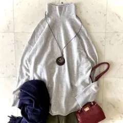 美品 セオリーリュクス カシミヤ100％ タートルネックニット グレー 38