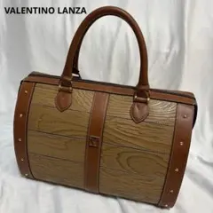 VALENTINO LANZA♡木目調レザーハンドバッグ　ミニボストンバッグのサムネイル