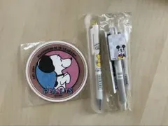 ミッキーボールペン リサとガスパールボールペン　スヌーピーコースター セットのサムネイル