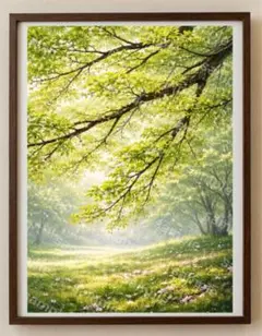 【水彩画アート】木漏れ日の庭 2L版写真用紙