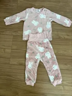 miffy ウサギプリント フリースパジャマ上下セット