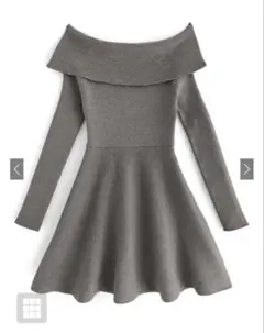 GRL オフショルダーニットフレアワンピース[dr661]