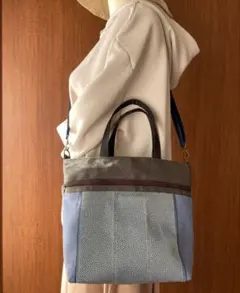 超軽量♡倉敷畳縁そとポッケつき2way毎日トート(なつのくも)