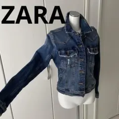 ZARA ザラ ダメージ デニム ジャケット Gジャン USA Sサイズ