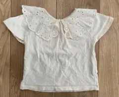 【ZARA】刺繍フリル襟付き　ホワイトトップス 86cm