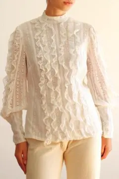 70s Frilly Lace Blouse