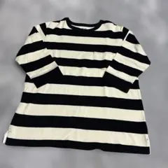 ハグハグ　ボーダー七分袖カットソー、Lサイズ